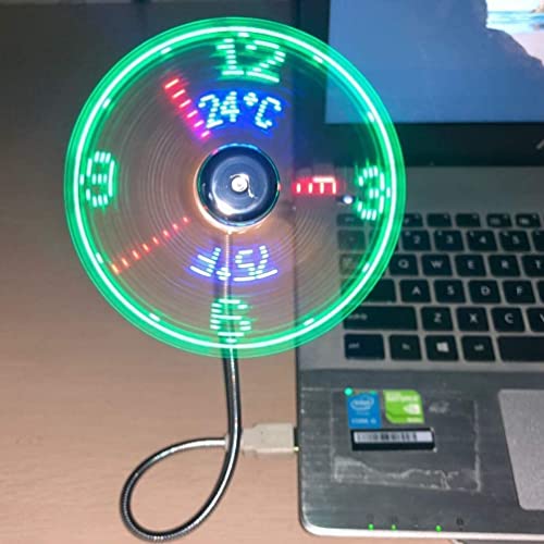 Mini USB Fan Cool LED Clock